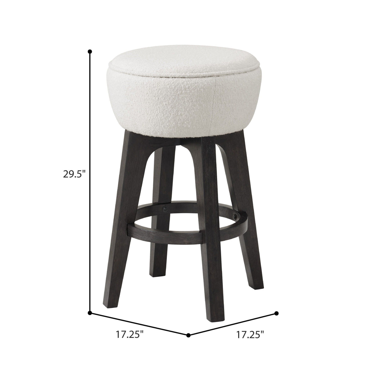Backless Bar Stools with Soft Cushion - Set of 2 - Brown