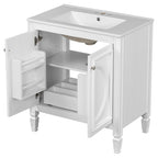 Double Sink Bathroom Vanity Set with Wall Mount Mirror Cabinet