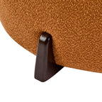 Boucle Round Ottoman with Splayed Rubber Wood Legs - Pumpkin