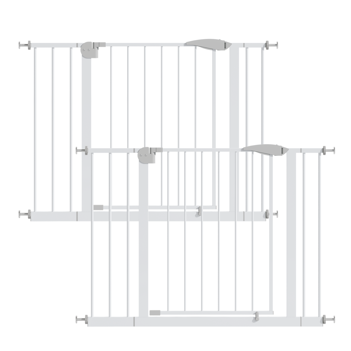 Adjustable 2 Pack Baby Gate with Double Safety Lock - White