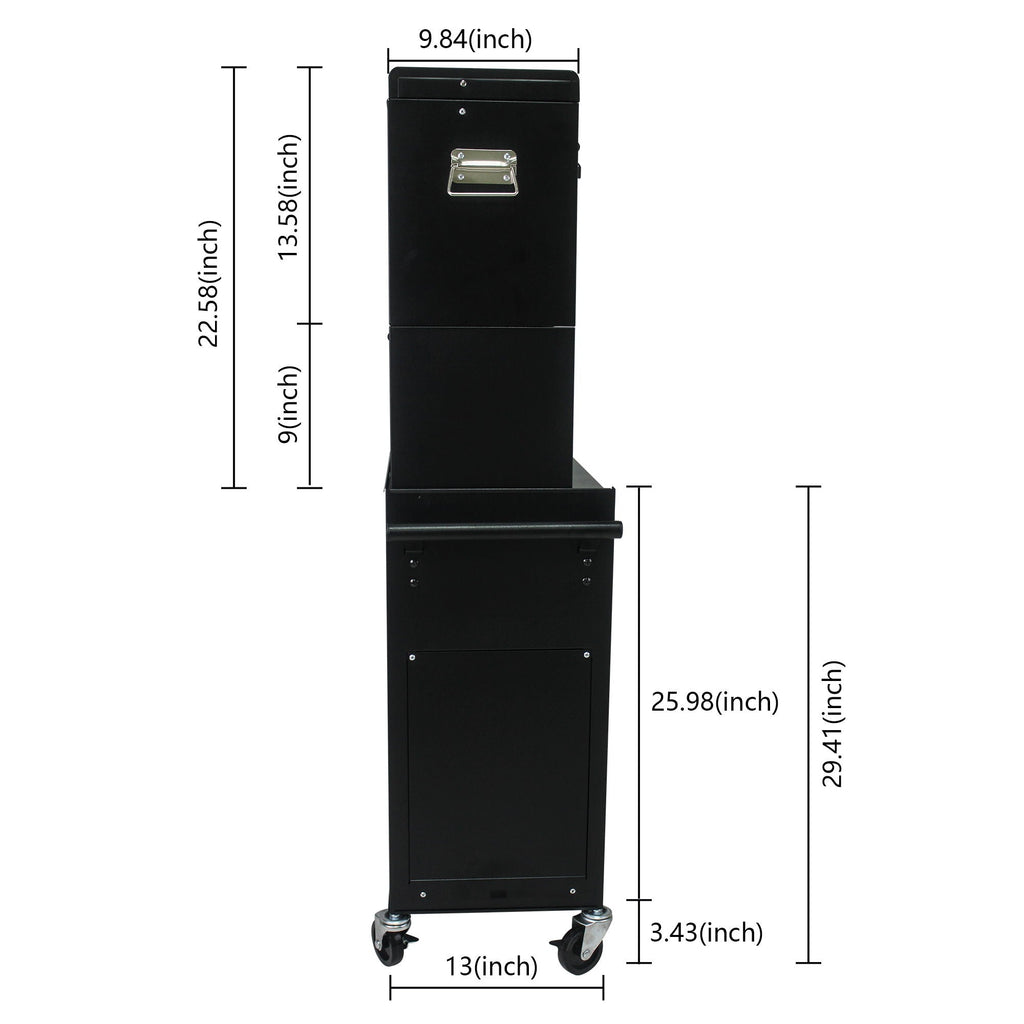 6 Drawer Lockable Tool Cabinet with Detachable Toolbox - Black, Red, or Blue