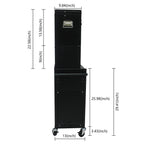 6 Drawer Lockable Tool Cabinet with Detachable Toolbox - Black, Red, or Blue