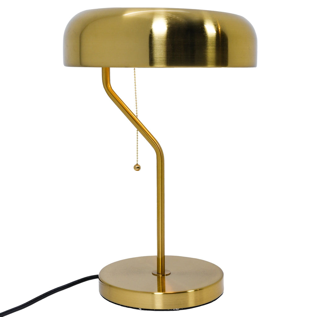 Gold Bedside Nightstand Table Lamp with Pull Chain Switch