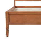King Size Wood Platform Bed Frame with Classic Headboard - Brown or Natural