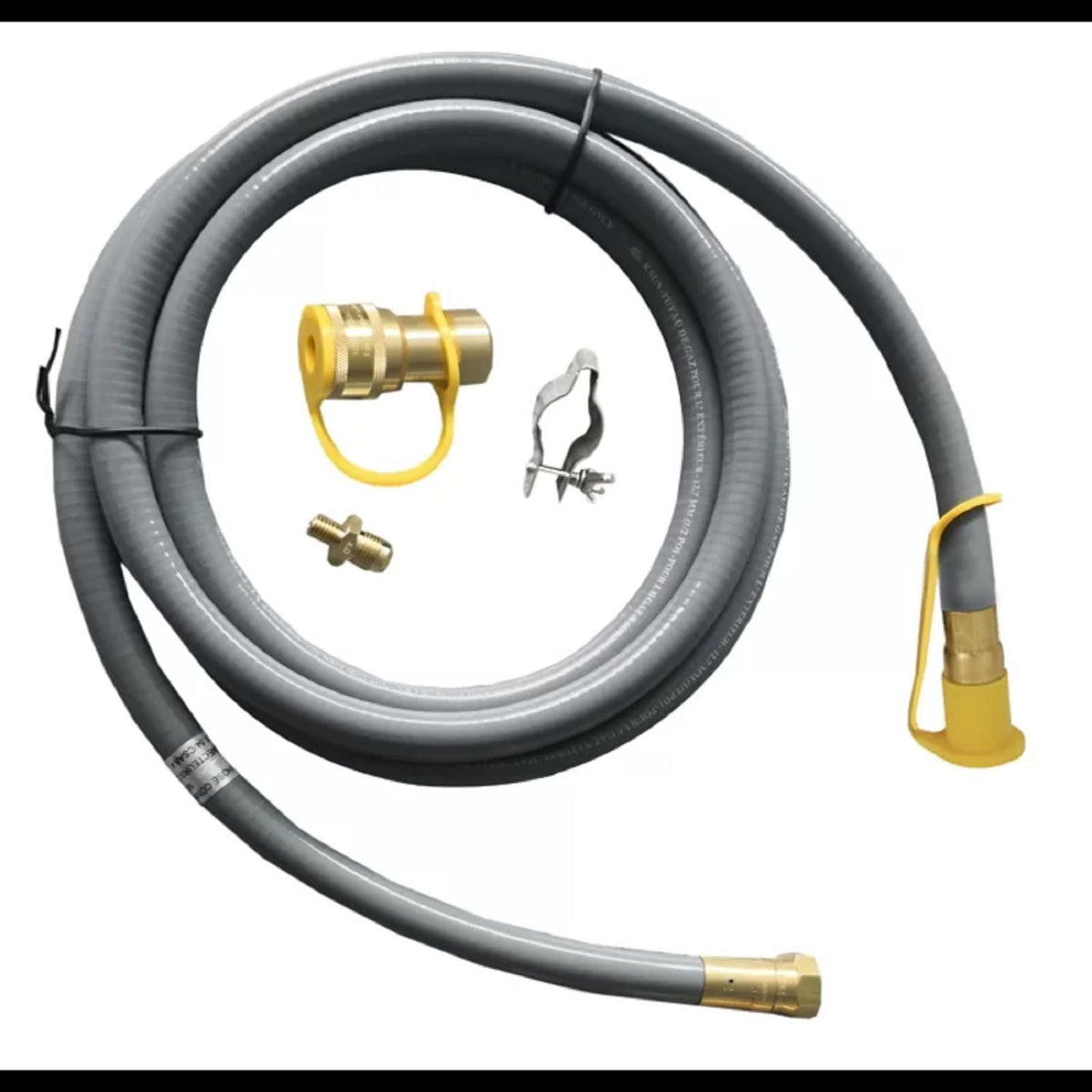 Fire Pit Gas Conversion Kit with Stainless Steel Pipe - Gray