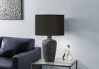 Contemporary Ceramic Table Lamp with Fabric Shade - Black