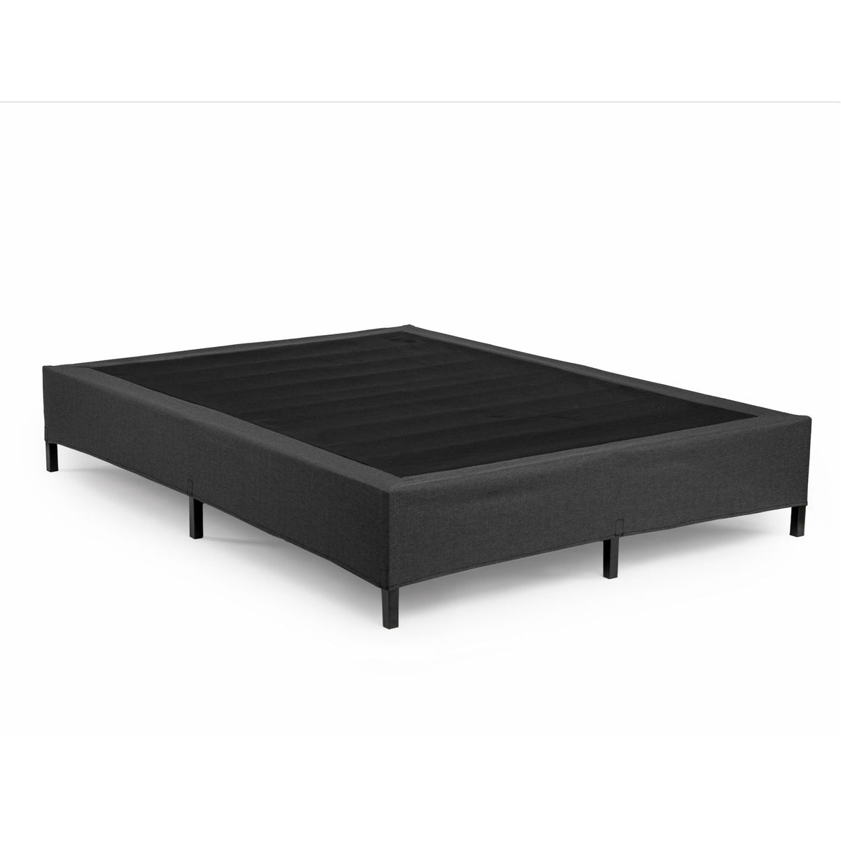 Black Metal Mattress Foundation with Tool-Free Assembly - Black