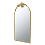 Gold Arched Wall Mirror with Metal Frame - Decorative Accent