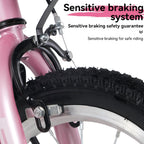 16-Inch Sporty Kids Cruiser Bike with Training Wheels - Green or Pink