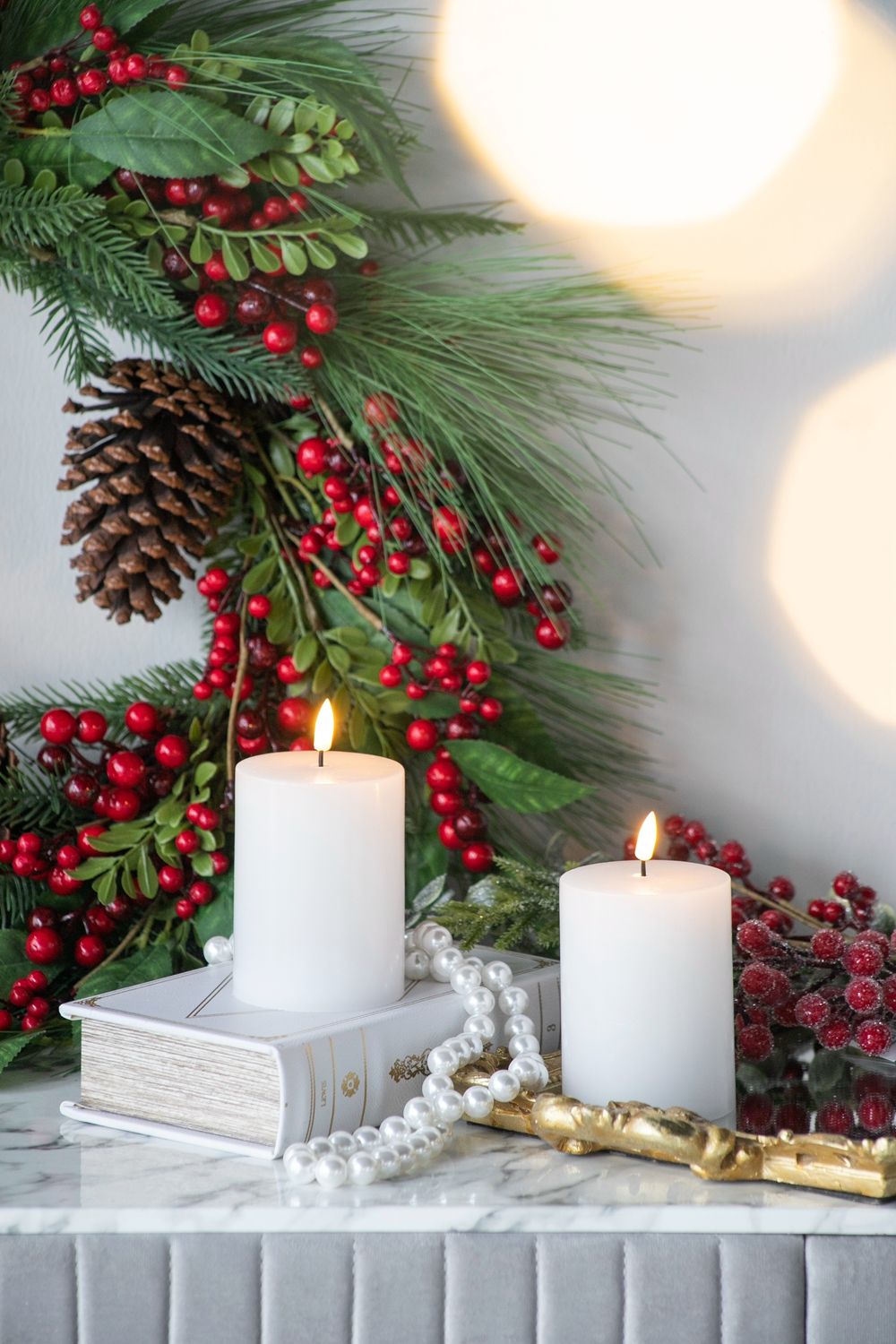 LED Candles with Remote Control Timer - Set of 2, White