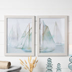 Framed Watercolor Sailboat Print (Set of 2)