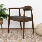 Mid-Century Modern Dining Chair with Armrests - Dark Gray or Dark Brown