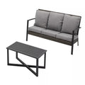 2 Piece Outdoor Patio Set with Cushions & Coffee Table - Gray or Beige