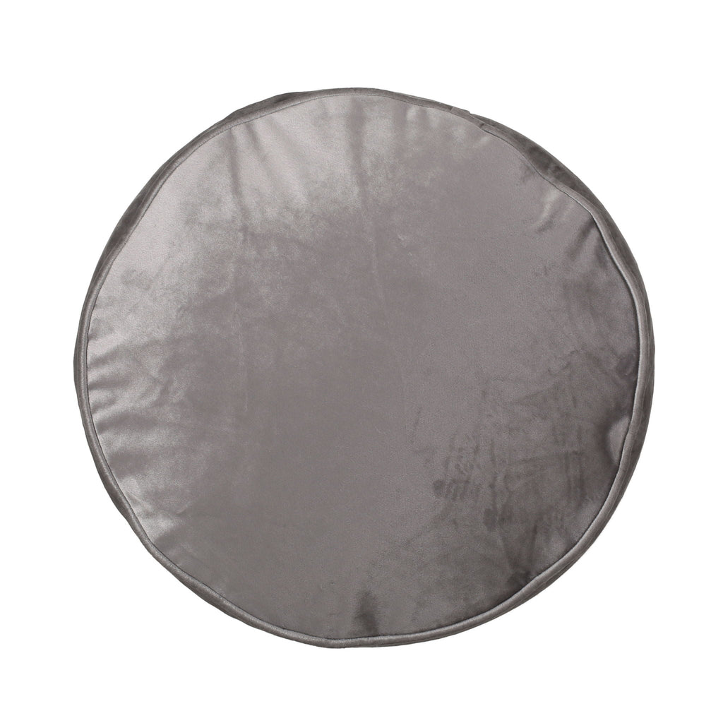 Cylinder Pouf Ottoman with Polystyrene Bead Filling - Dark Gray or Dark Brown