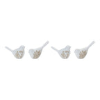 Floral etched bird figurine (set of 4)
