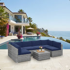 Modern Patio Set With Coffee Table - Weather-Resistant Frame - Multiple Colors