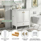 Freestanding Vanity with Drawer & Soft Close Doors - Green or White