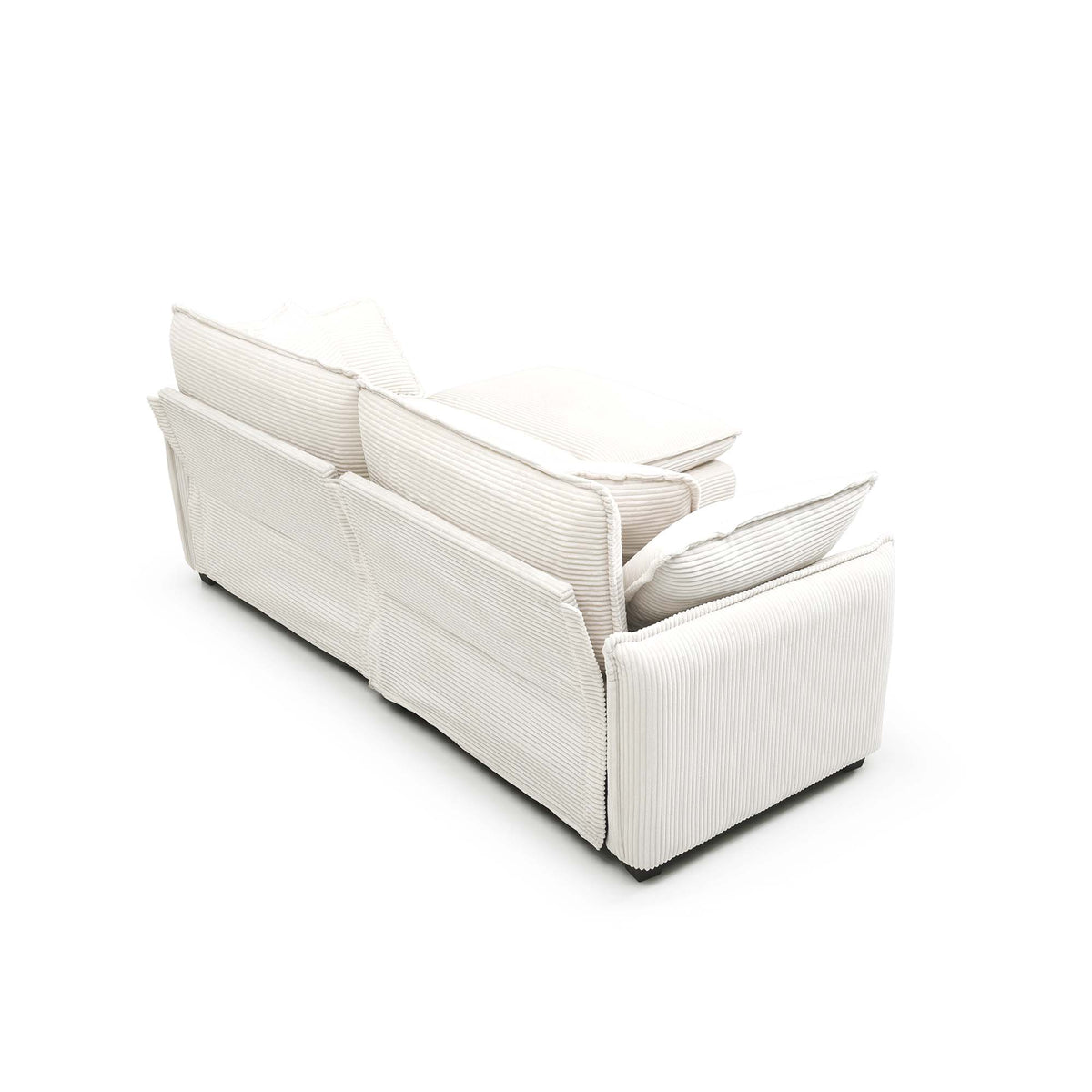 Deep Seat Sofa Set with Plush Corduroy Cushions – Beige
