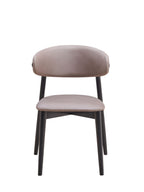 Lanae Polished Microfiber Side Chair Set of 2 with Foam Support - Gray
