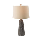 Artisan Multicolor Glass Table Lamp with Linen Shade - Black & Beige