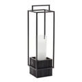 Wood candle holder with metal frame 20"h
