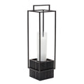 Wood candle holder with metal frame 24"h