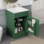 Bathroom Vanity with Sink and Adjustable Shelf - Multiple Colors
