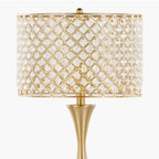 Contemporary Table Lamp with Crystalline Shade - Gold, Black, or Gray
