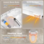 Smart Toilet with Built-In Bidet and Heated Seat - White