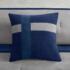 Blue Faux Suede 7 Piece Comforter Set with Hypoallergenic Fill - King