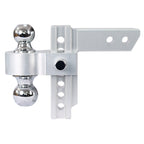 Adjustable Trailer Drop Hitch with 6" Adjustment - Silver