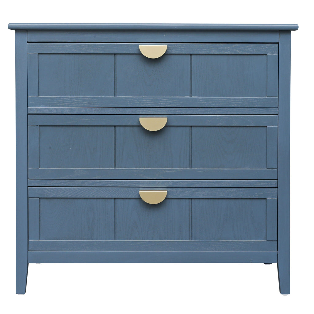 Classic 3 Drawer Cabinet with Hand-Stained Finish - Blue