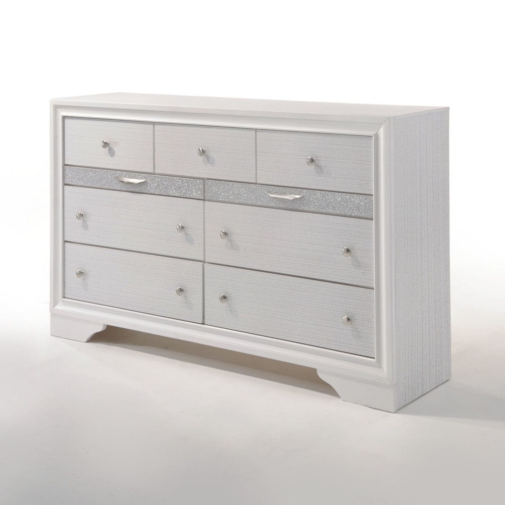 Naima Versatile Storage Dresser with Felt-Lined Jewelry Drawer – White or Black
