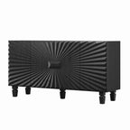 59'' Modern Buffet Sideboard with Sunburst Doors - Black