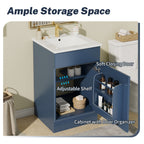 Bathroom Vanity with Sink and Adjustable Shelf - Multiple Colors