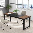 Executive Office Desk with Thick Frame - Brown / Black