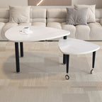 360 Degree Rotatable Coffee Table with Solid Wood Legs - Available in Multiple Colors