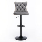 Modern Adjustable Swivel Barstools with Tufted Back - Multiple Colors (Set of 2)