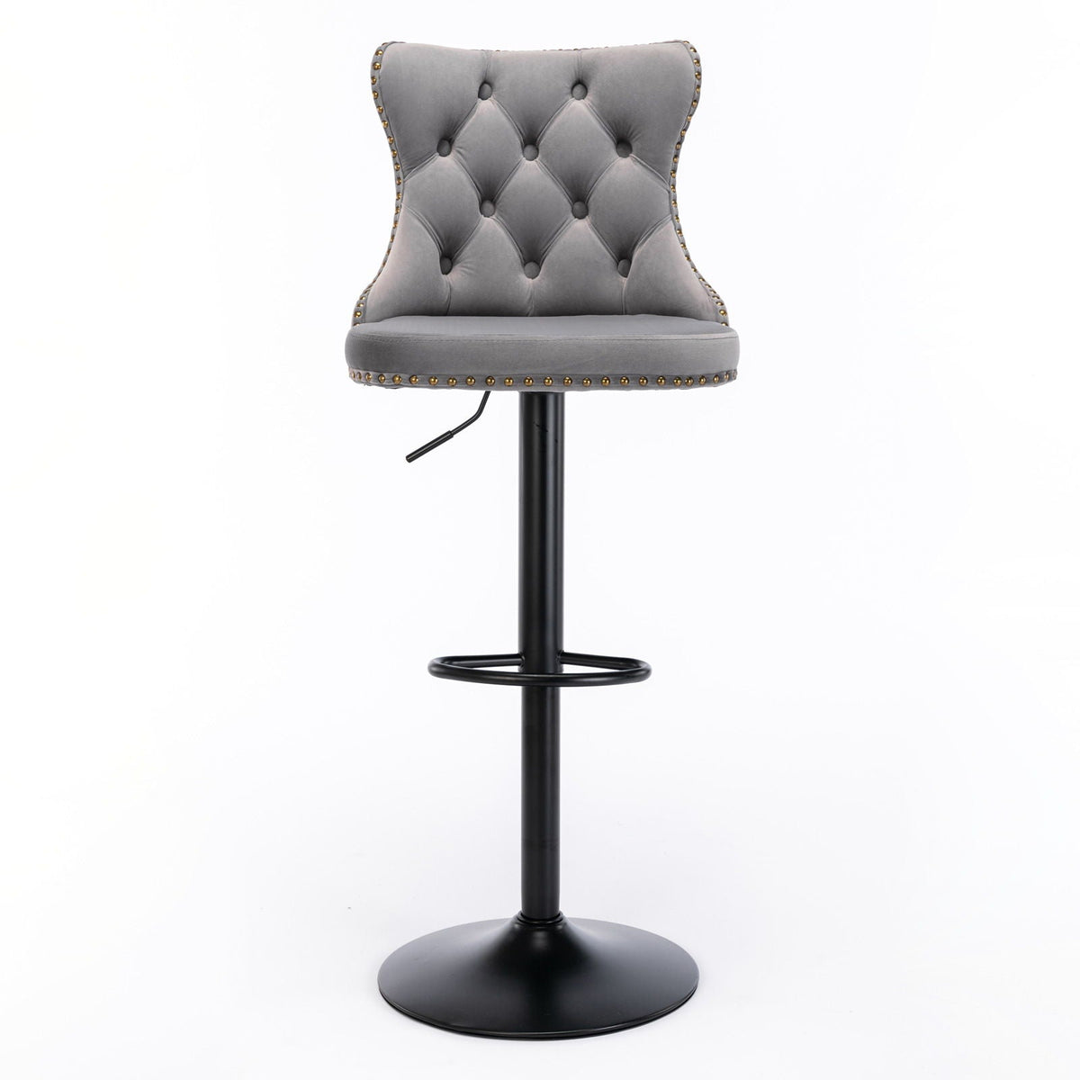 Modern Adjustable Swivel Barstools with Tufted Back - Multiple Colors (Set of 2)