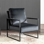 Classic Mid Century Modern Accent Chair with Square Metal Frame - Multiple Colors