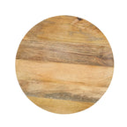 Round Glass Side Table with Hand-Painted Glass Base and Wood Top