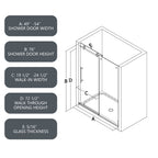 Matte Black Tempered Glass Shower Door with Soft-Closing and Easy-Clean Coating