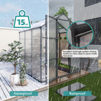Windproof Greenhouse with Raised Base - Polycarbonate Panels - Black