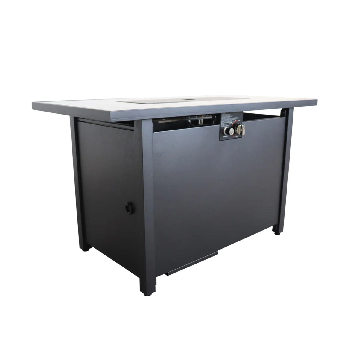 Rectangle Fire Pit with Fuel Versatility – Black