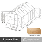 Gain Height Windproof Greenhouse with Heavy-Duty Frame - Black