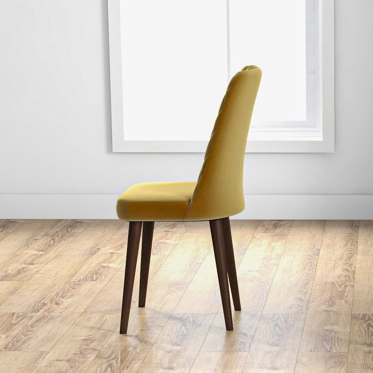 Mid-Century Modern Dining Chair Set of 2 with Upholstered Seat - Multiple Colors