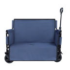 3-in-1 Convertible Folding Outdoor Wagon with Bench Seat - Dark Blue