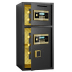 Large Double Door Digital Security Safe with Fireproof and Waterproof Bag - Black