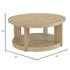 Light Brown Coffee Table with Solid Wood Construction - Light Brown