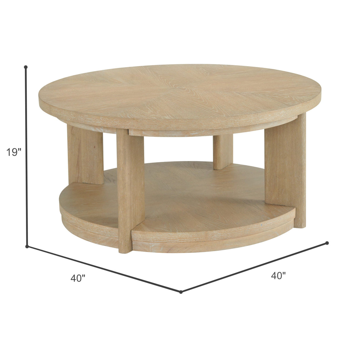 Light Brown Coffee Table with Solid Wood Construction - Light Brown